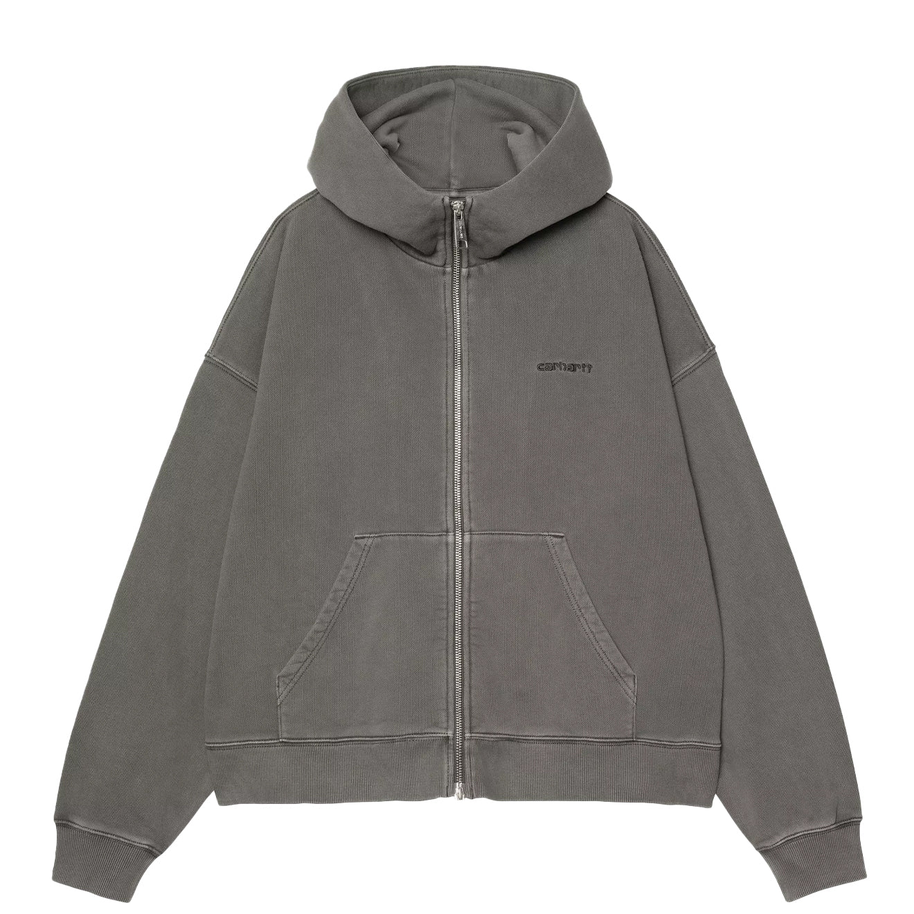 Carhartt WIP Womens Hooded Benton Jacket Graphite Garment Dyed - pam pam 
