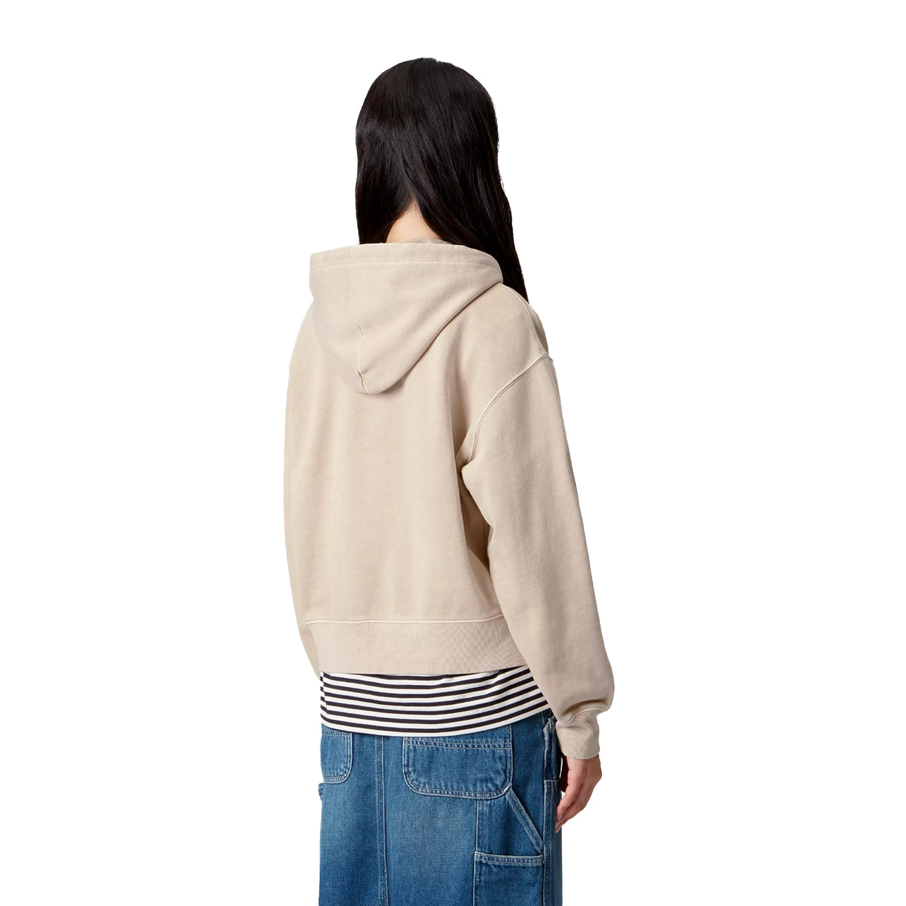 Carhartt WIP Womens Hooded Nelson Jacket Fleur De Sel Garment Dyed - pam pam 