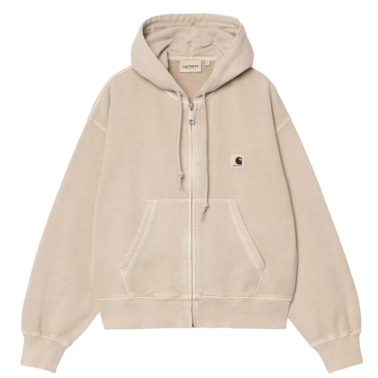 Carhartt WIP Womens Hooded Nelson Jacket Fleur De Sel Garment Dyed - pam pam 