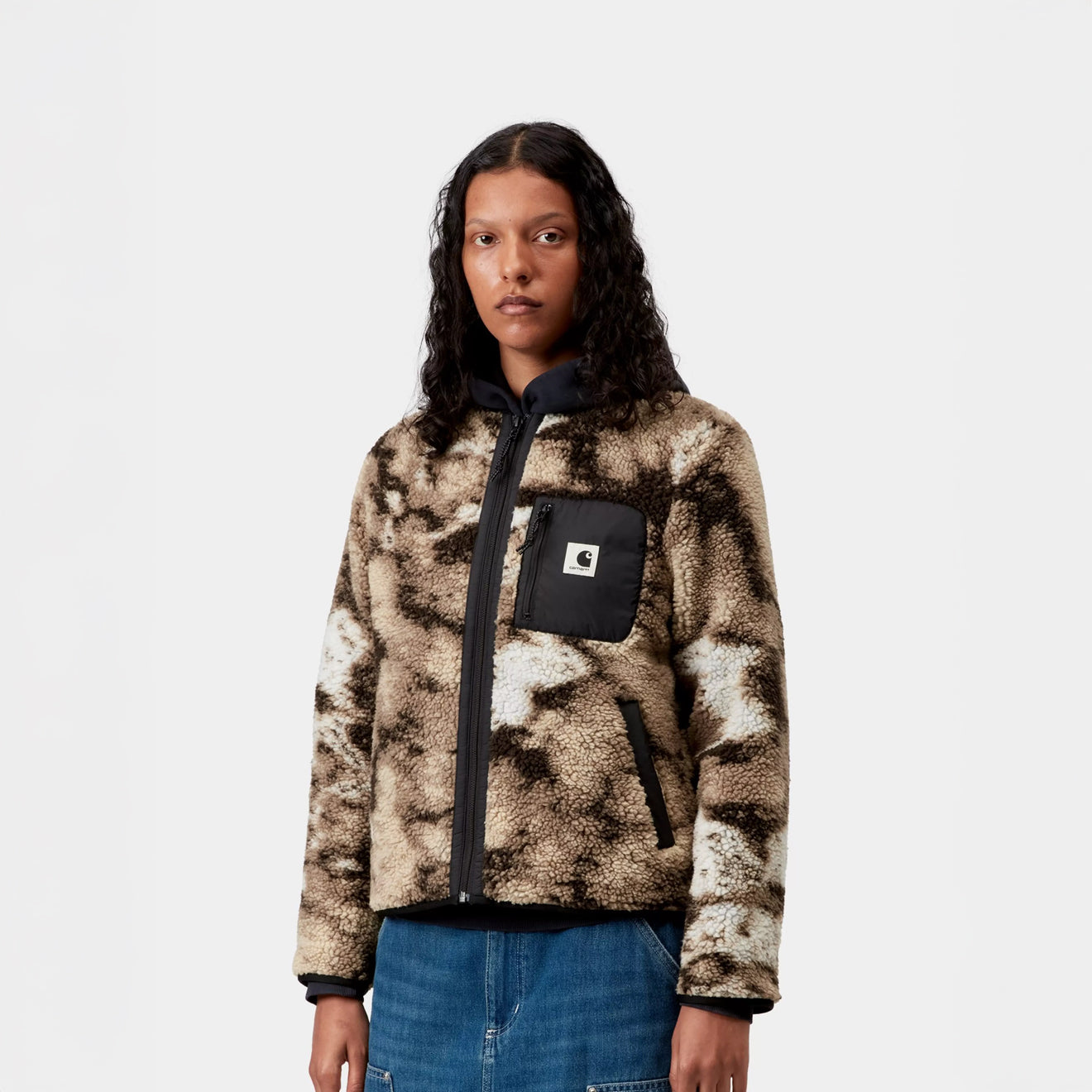 Carhartt WIP Womens Janet Liner Wild Dog Jacquard / Black - pam pam 