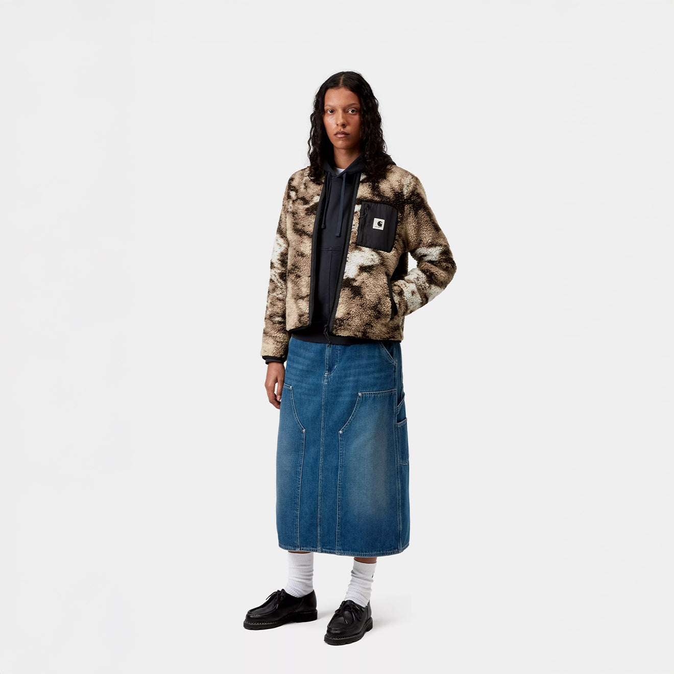 Carhartt WIP Womens Janet Liner Wild Dog Jacquard / Black - pam pam 