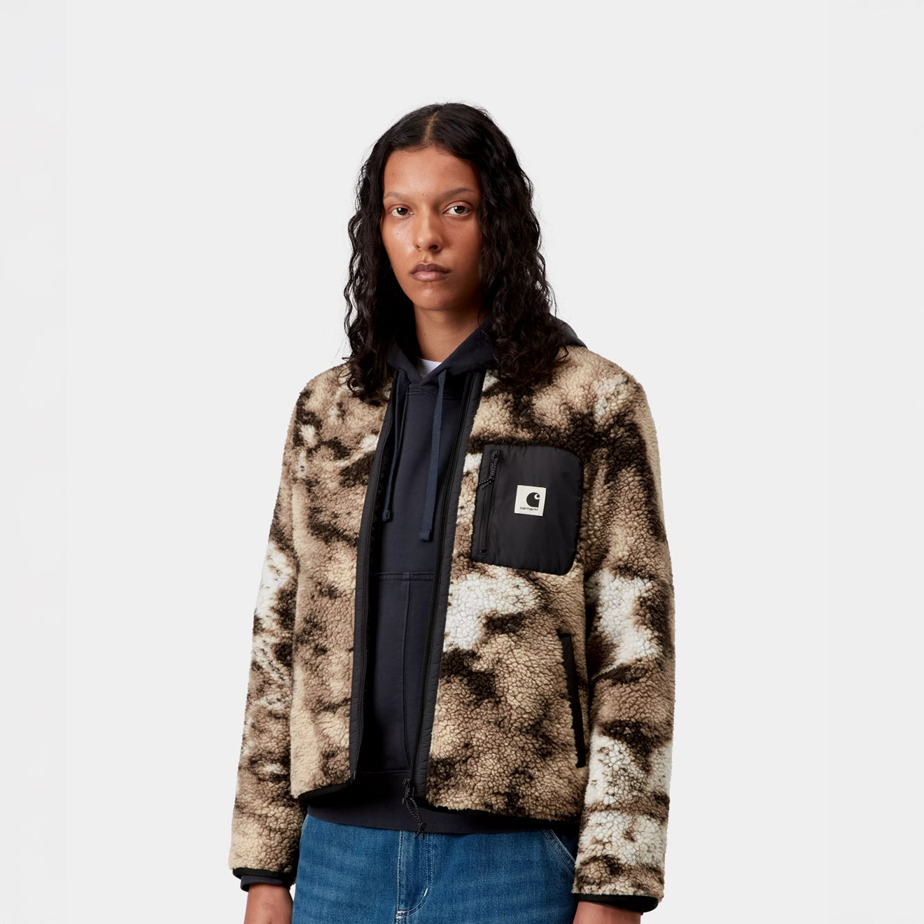 Carhartt WIP Womens Janet Liner Wild Dog Jacquard / Black - pam pam 