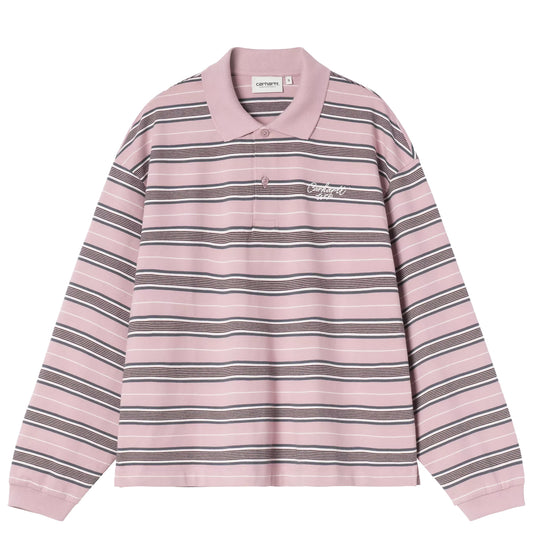 Carhartt WIP Womens L/S Bronson Polo Bronson Stripe Hortensia