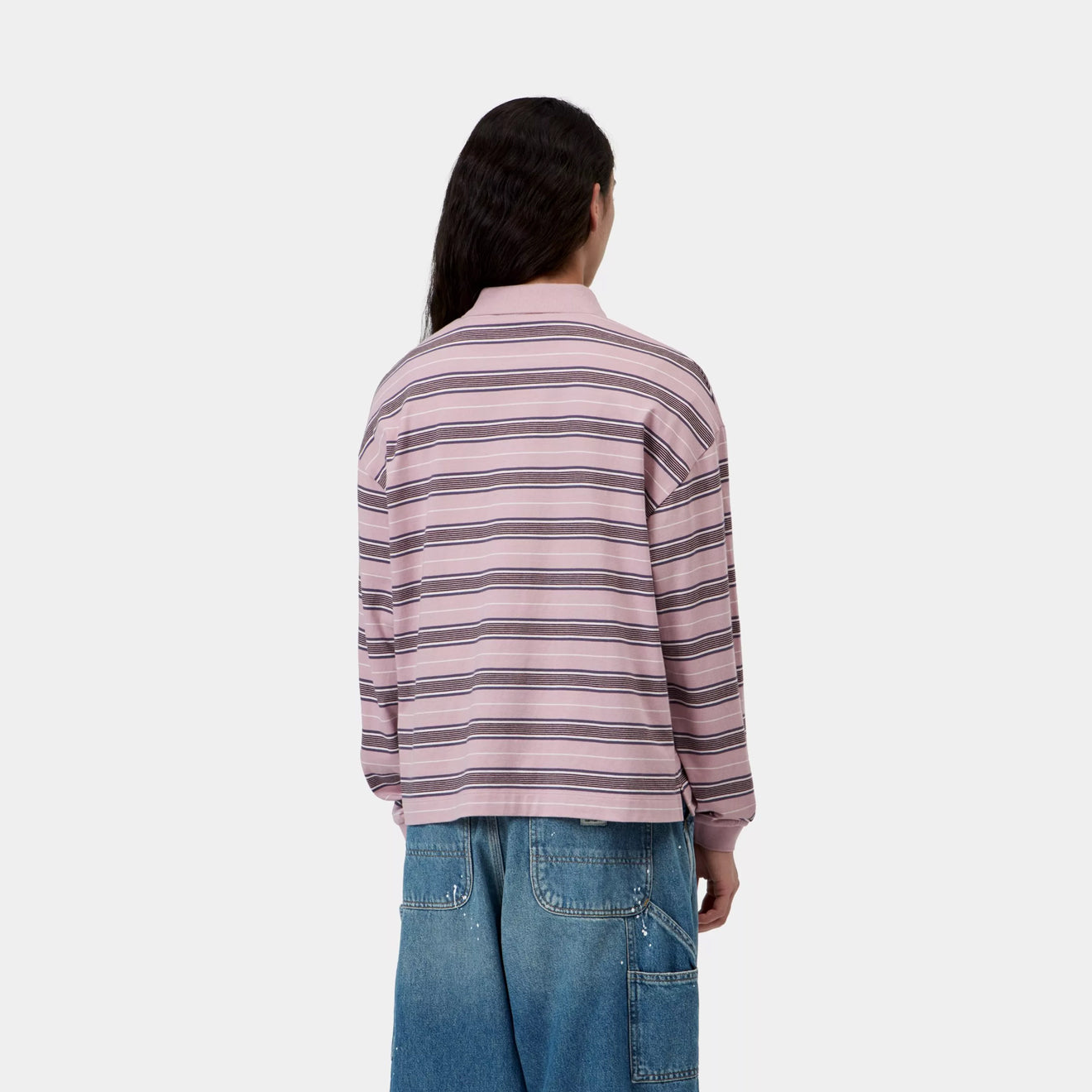Carhartt WIP Womens L/S Bronson Polo Bronson Stripe Hortensia
