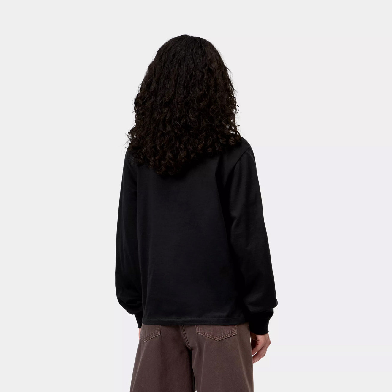 Carhartt WIP Womens L/S Pocket Small Heart T-Shirt Black / Black