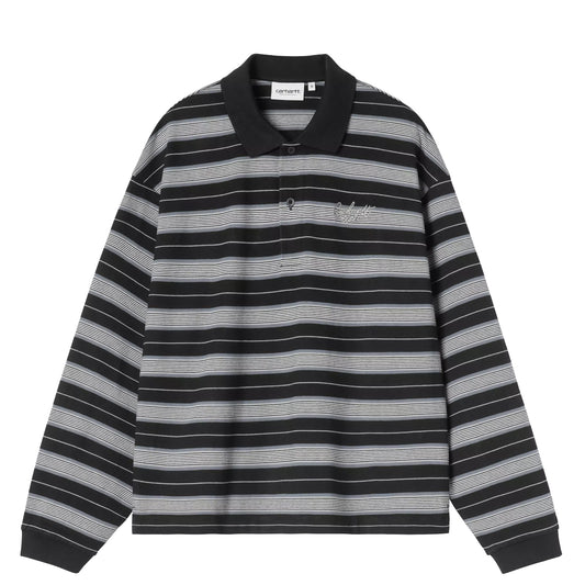Carhartt WIP Womens L/S Bronson Polo Bronson Stripe Black