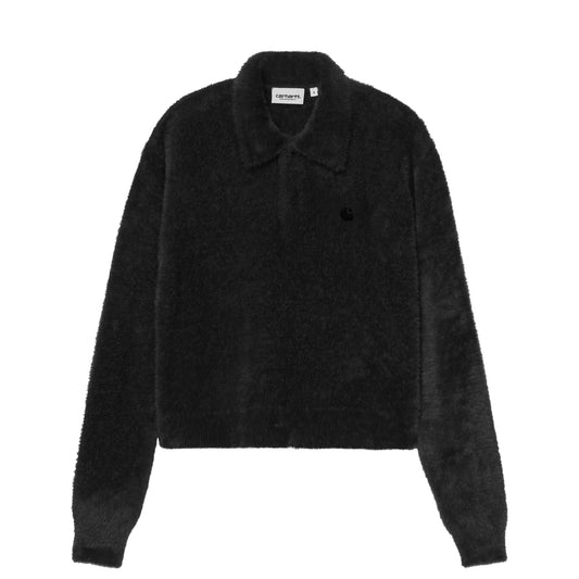 Carhartt WIP Womens L/S Maine Polo Sweater Black / Black