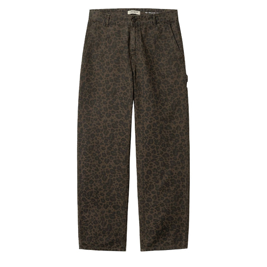 Carhartt WIP Womens Leo Pierce Pant Straight Camo Leo Tamarind / Office Green Garment Dyed