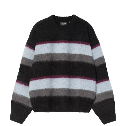 Carhartt WIP Womens Merlin Sweater Sundling Stripe Citadel - pam pam