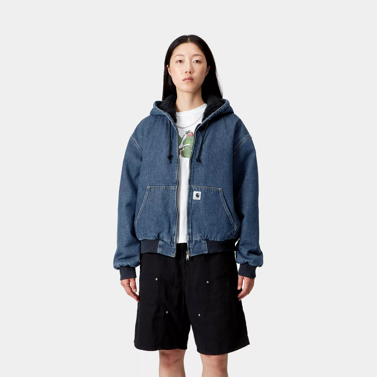 Carhartt WIP Womens OG Active Jacket Blue Stone Washed - pam pam 