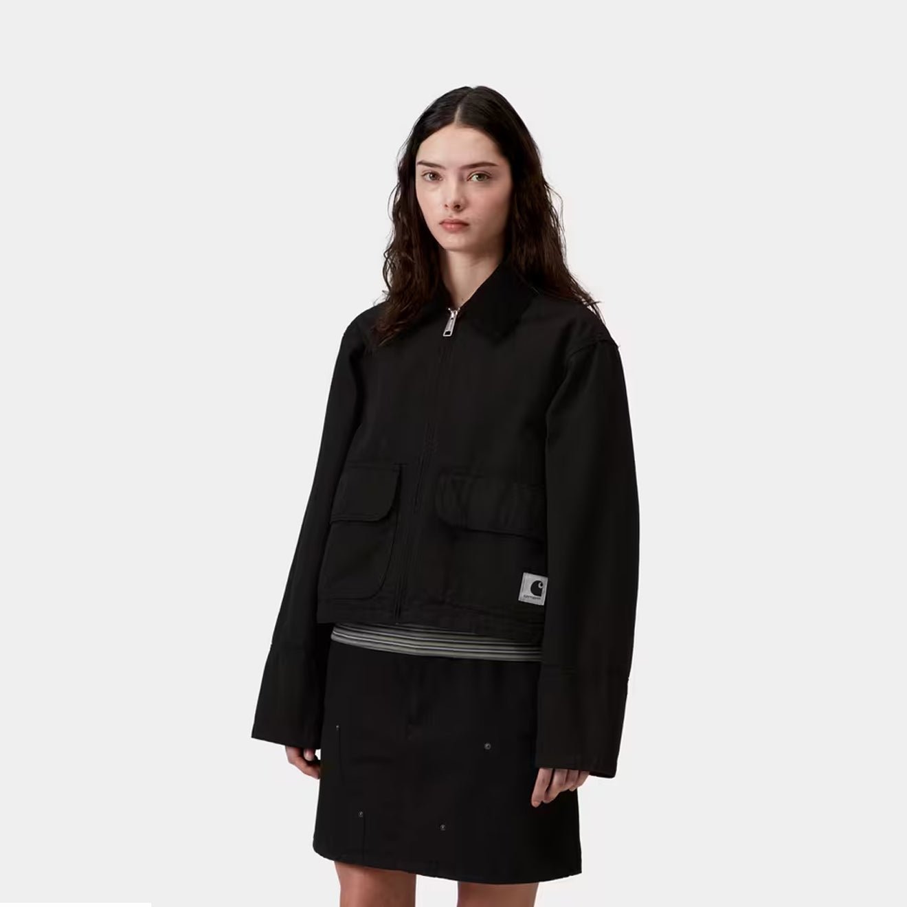 Carhartt WIP Womens Prescott Jacket Black / Black Garment Dyed - pam pam 