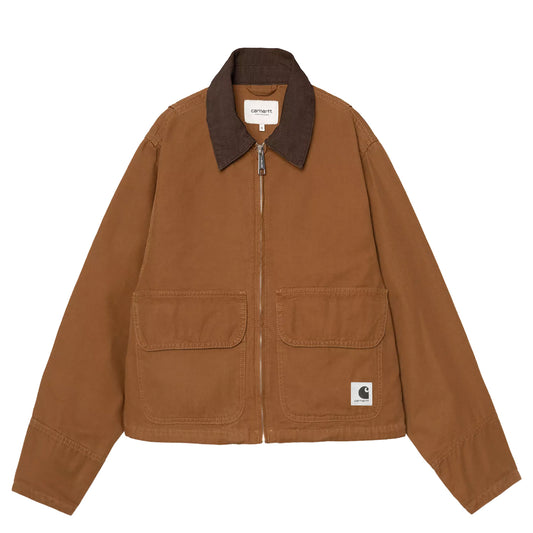 Carhartt WIP Womens Prescott Jacket Hamilton Brown / Tobacco Garment Dyed - pam pam