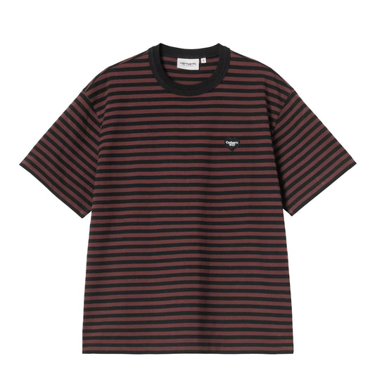 Carhartt WIP Womens S/S Essy T-Shirt Essy Stripe Black / Amarone