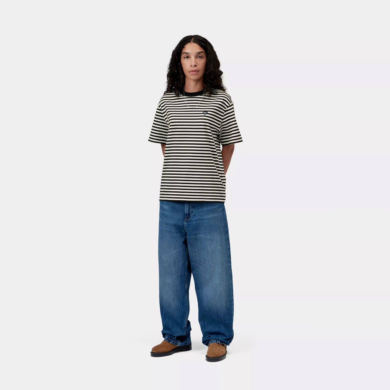 Carhartt WIP Womens S/S Essy T-Shirt Essy Stripe Black / Wax