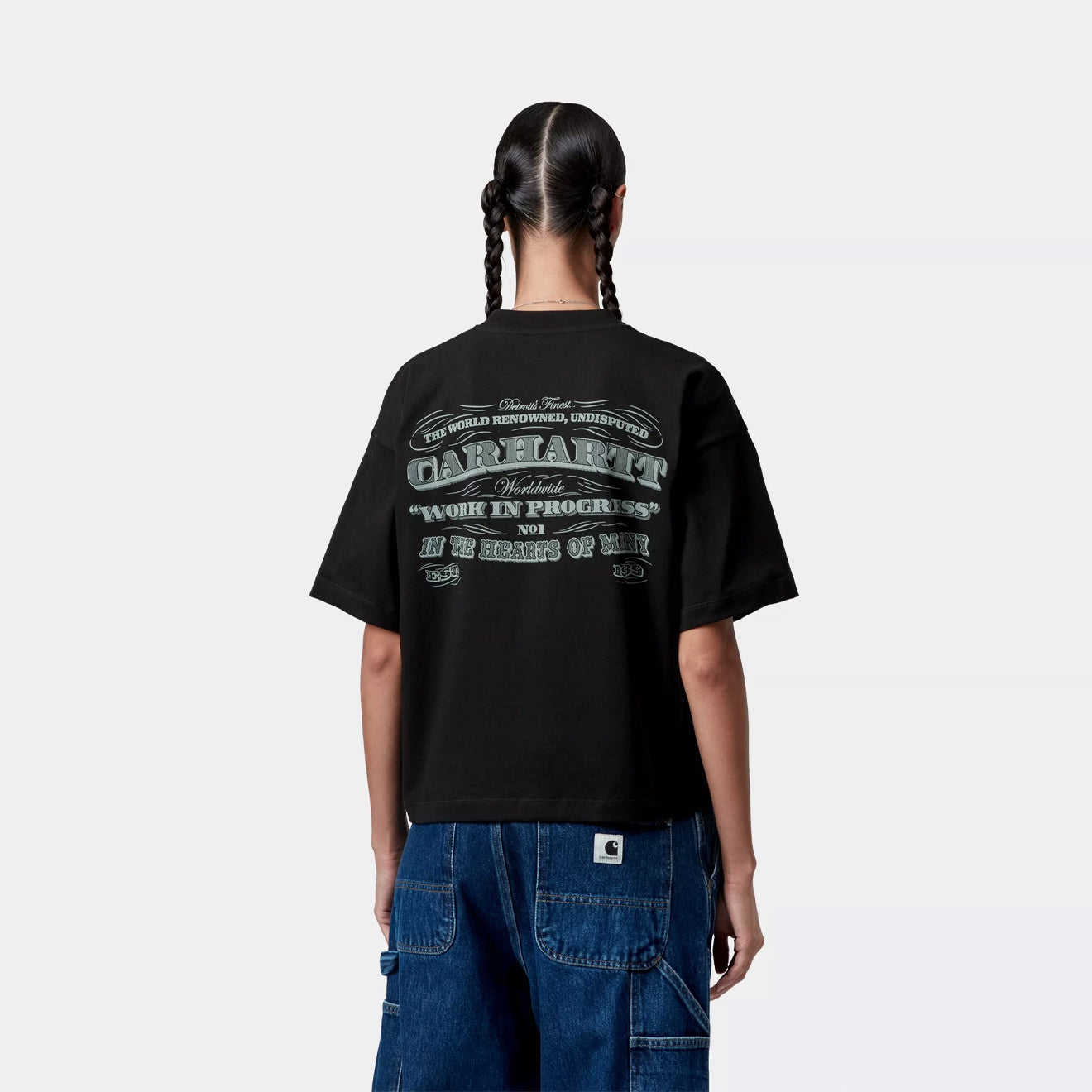 Carhartt WIP Womens S/S 3 One 3 T-Shirt Black - pam pam 