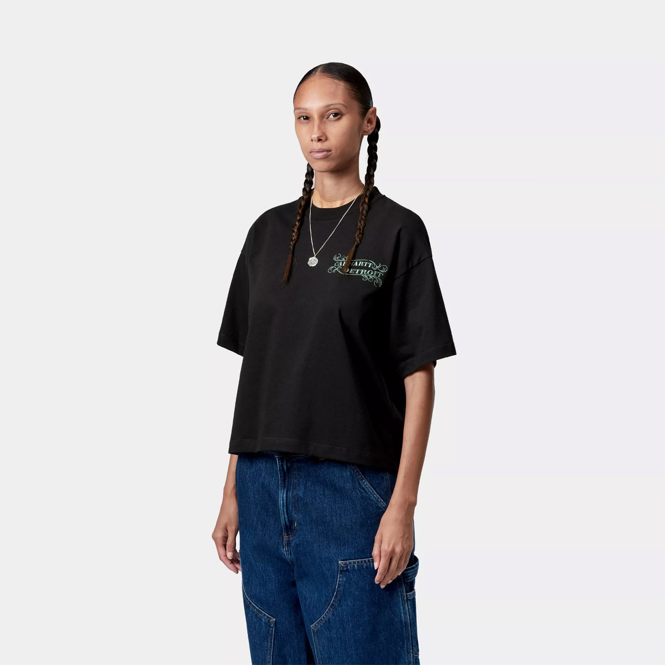 Carhartt WIP Womens S/S 3 One 3 T-Shirt Black - pam pam 