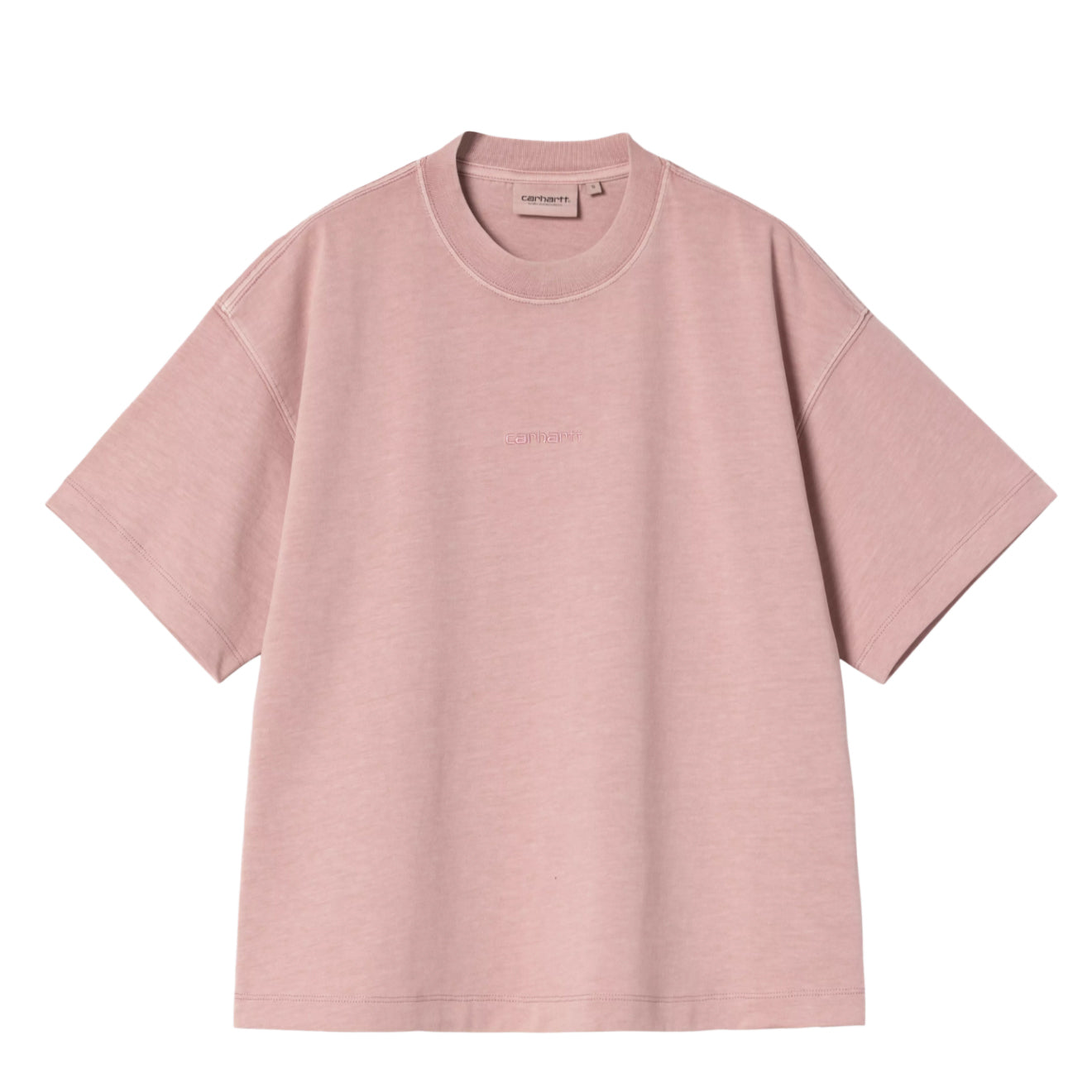 Carhartt WIP Womens S/S Benton T-Shirt Glassy Pink Garment Dyed - pam pam 