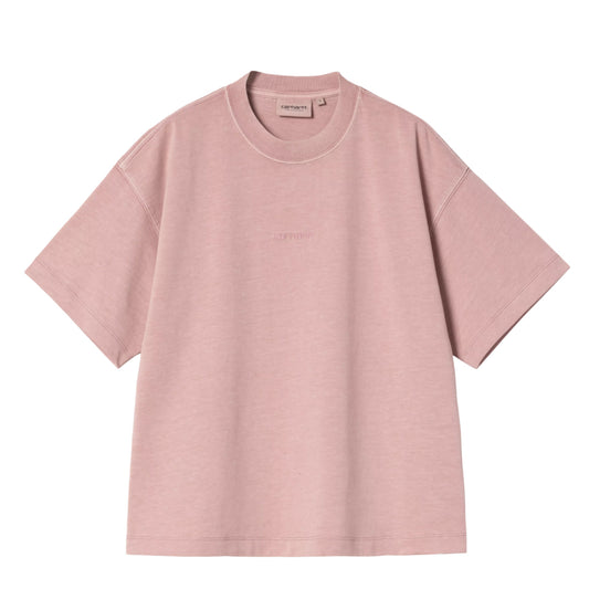 Carhartt WIP Womens S/S Benton T-Shirt Glassy Pink Garment Dyed - pam pam