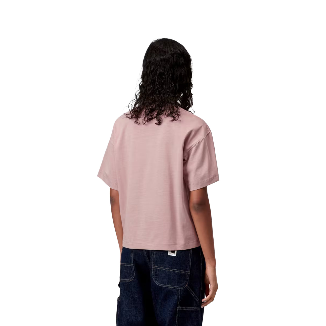 Carhartt WIP Womens S/S Benton T-Shirt Glassy Pink Garment Dyed - pam pam 
