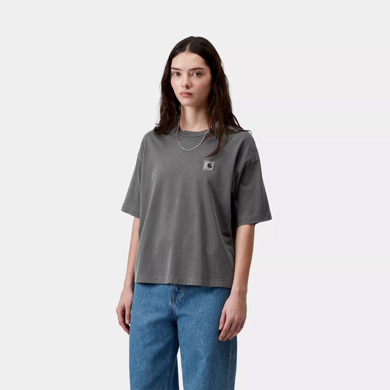 Carhartt WIP Womens S/S Nelson T-Shirt Black Garment Dyed - pam pam 