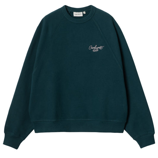 Carhartt WIP Womens Signature Sweat Duck Blue / White