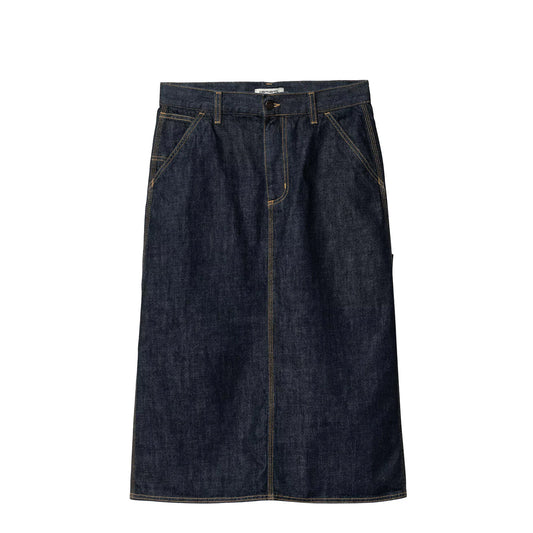 Carhartt WIP Womens Single Knee Skirt Blue Rinsed - pam pam