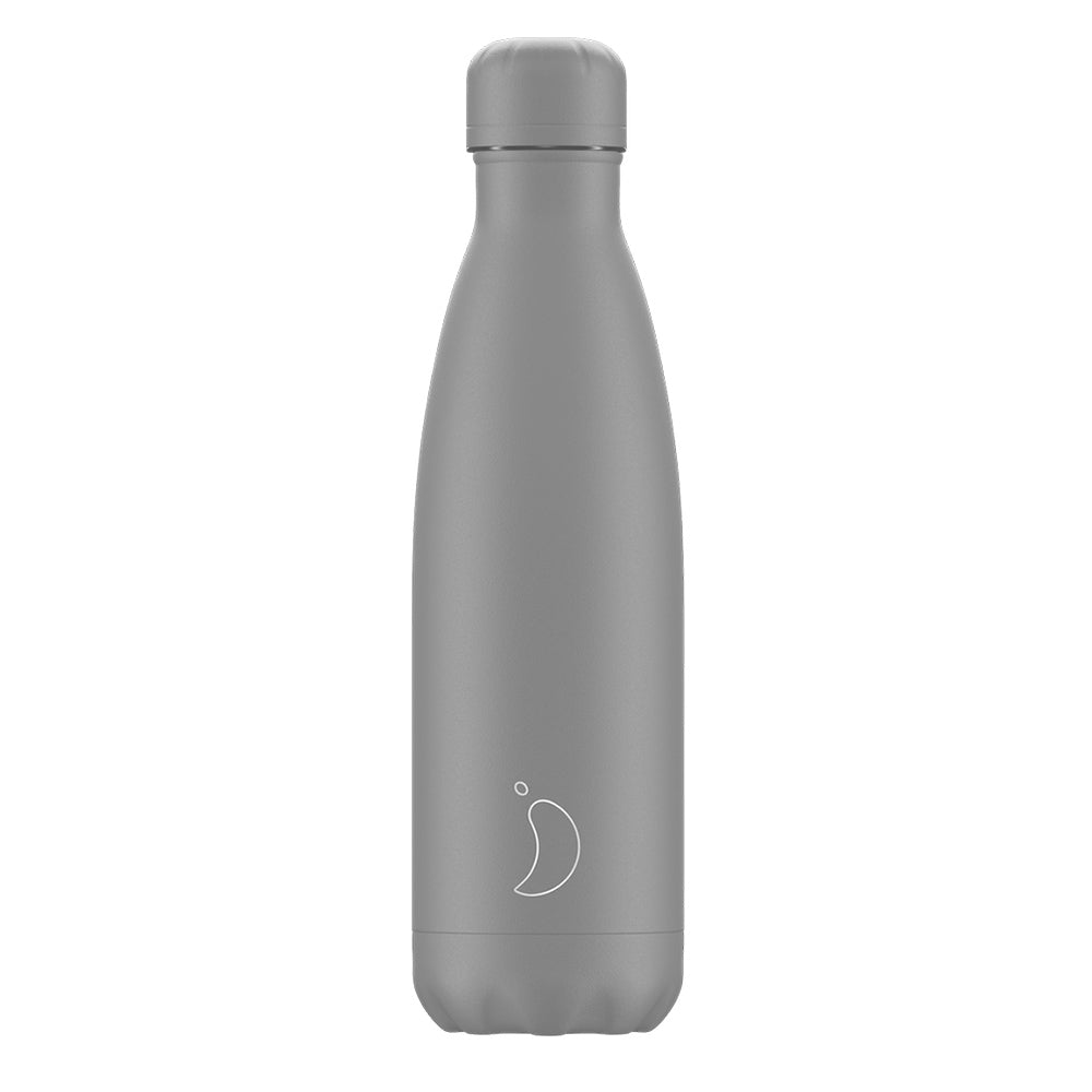 Chillys 500ml Water Bottle Monochrome All Grey