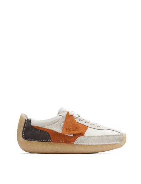 Clarks Originals Womens Natalie Run Trainers White / Orange -