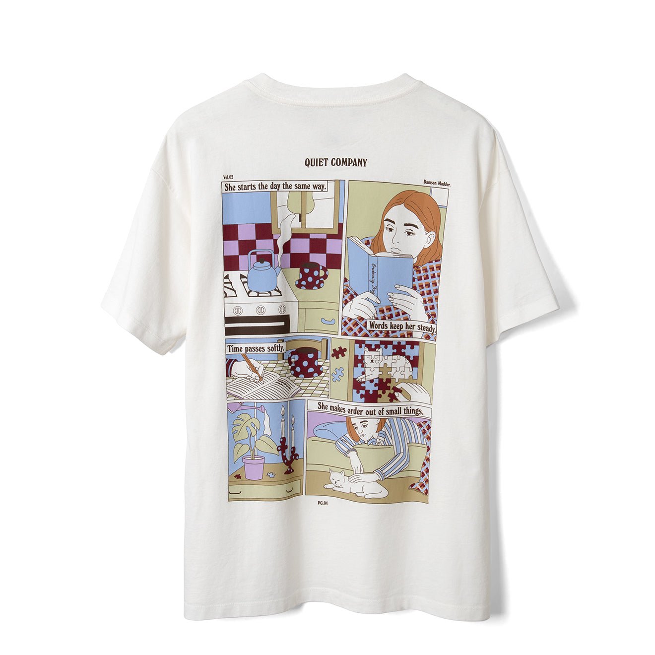 Damson Madder Quiet Company Tee Ecru