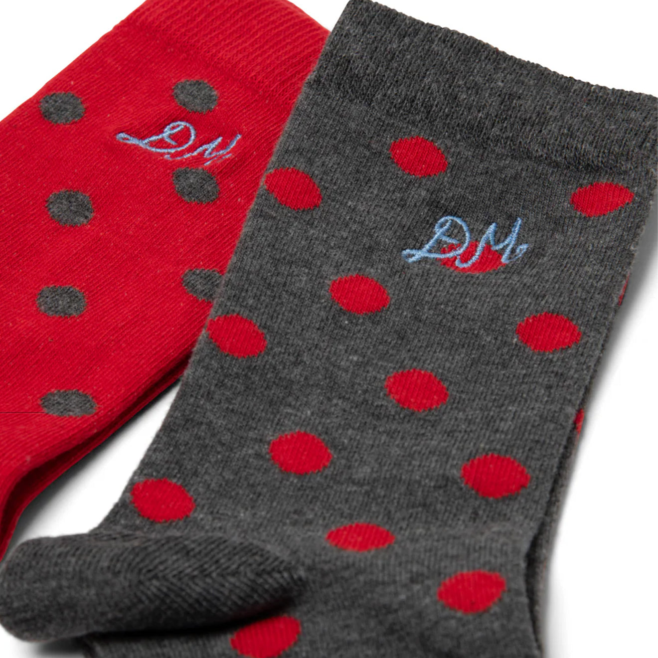 Damson Madder 2 Pack Socks Red / Charcoal Spot - pam pam 