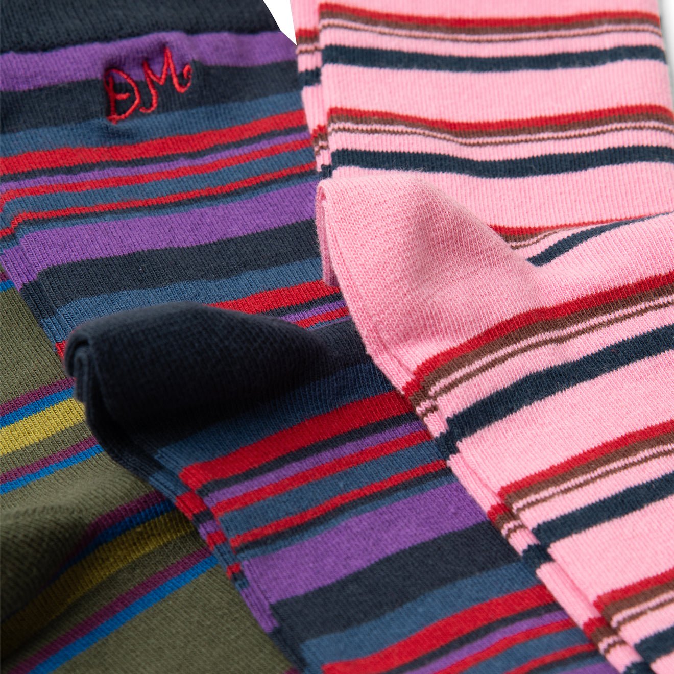Damson Madder 3 Pack Socks Mixed Pop Stripe Multi
