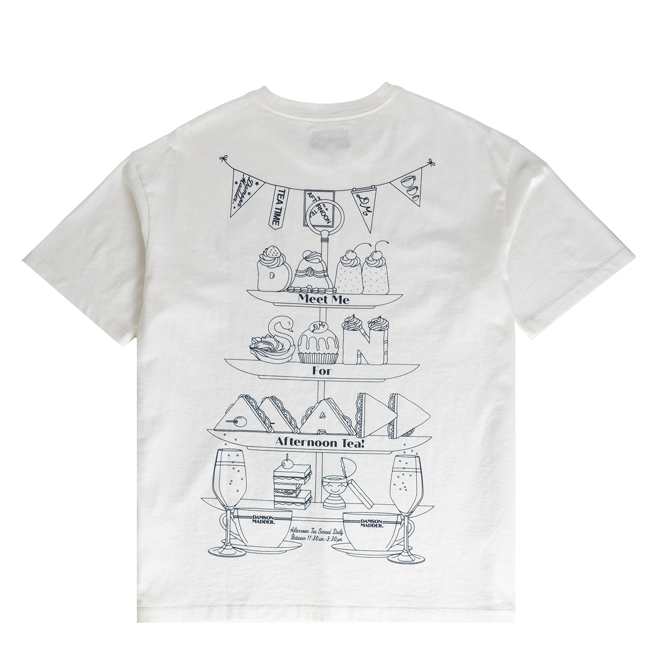Damson Madder Afternoon Tea Boyfriend Tee White - pam pam 