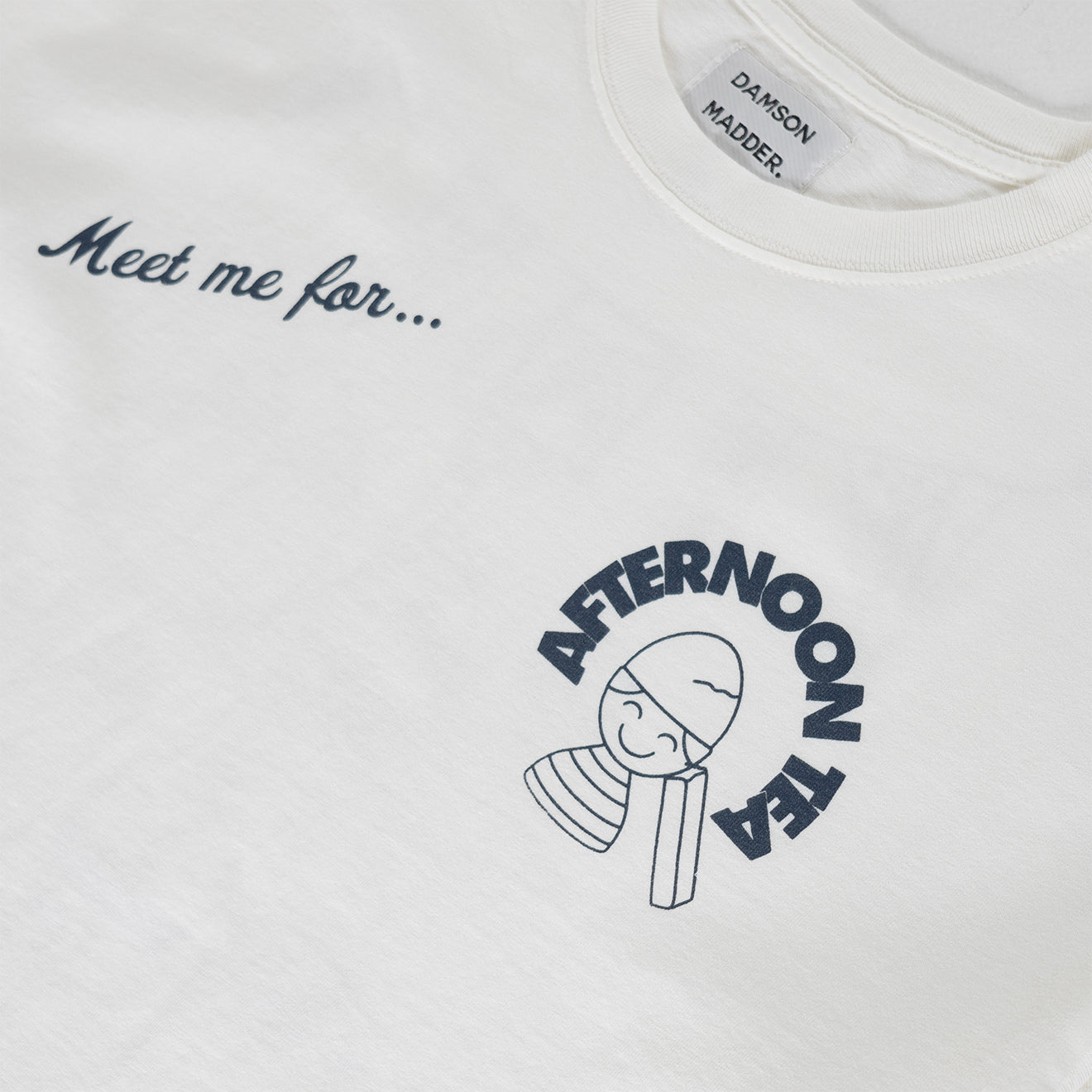 Damson Madder Afternoon Tea Boyfriend Tee White - pam pam 
