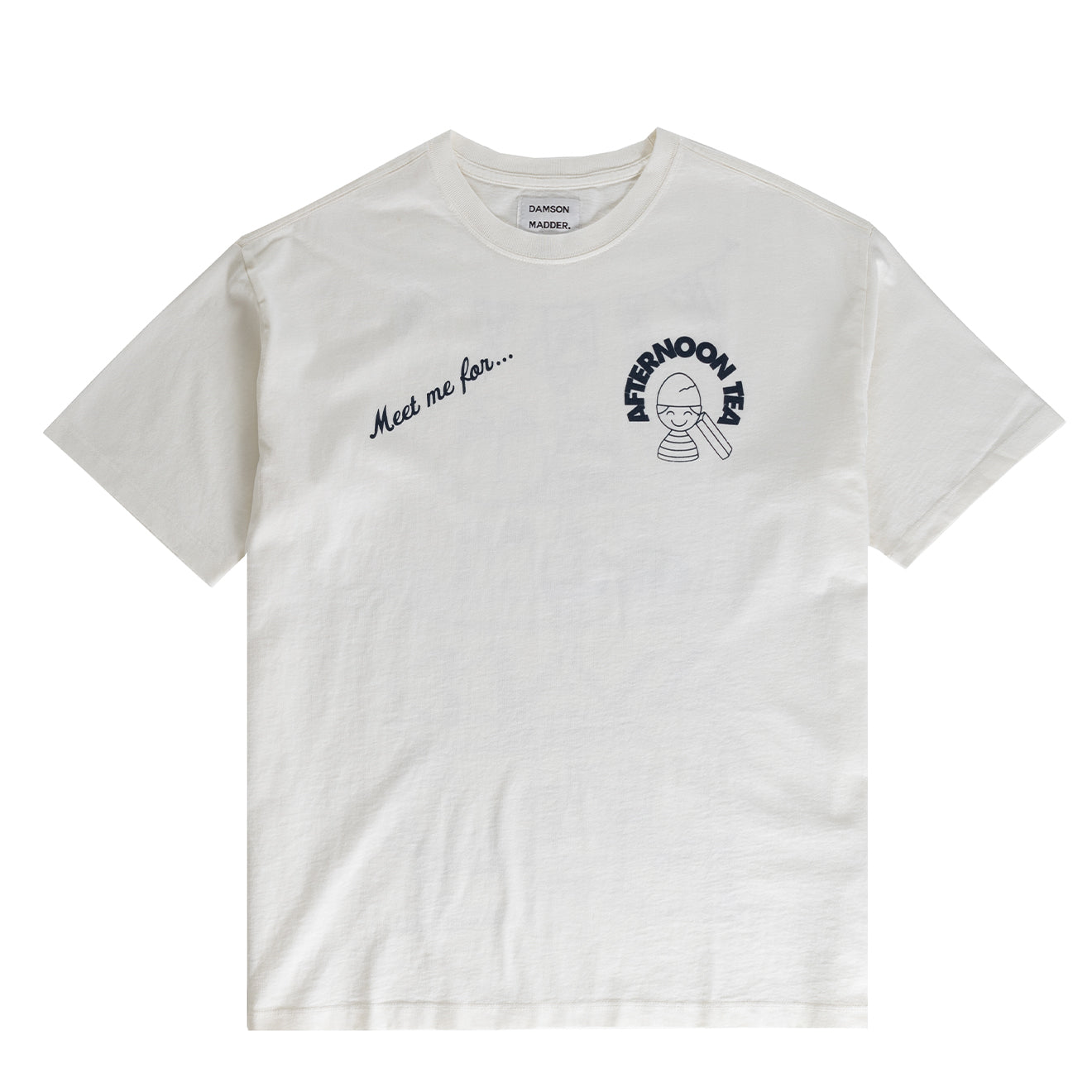 Damson Madder Afternoon Tea Boyfriend Tee White - pam pam 