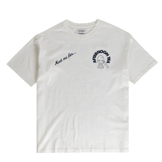 Damson Madder Afternoon Tea Boyfriend Tee White - pam pam