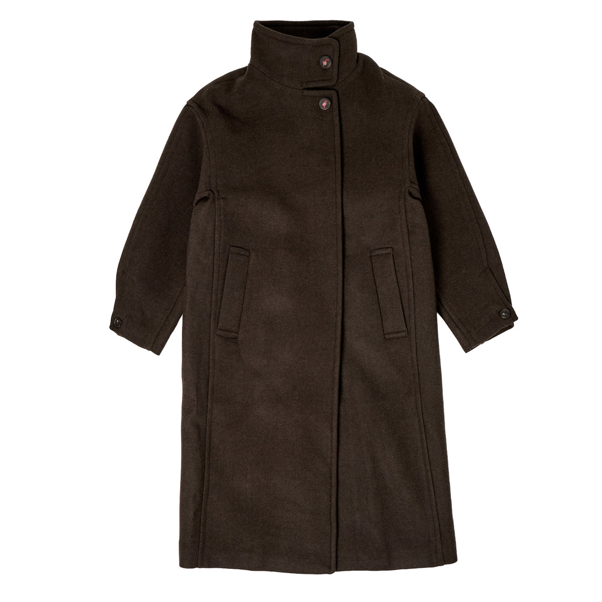 Damson Madder Agnes Wool Coat Chocolate Choc