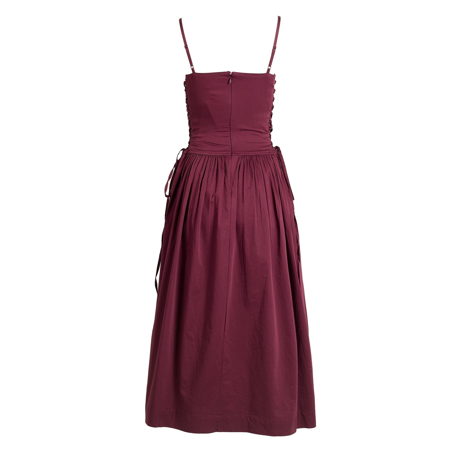 Damson Madder Angelina Cotton Satin Dress Fig | pam pam Damson Madder Angelina Cotton Satin Dress Fig | pam pam