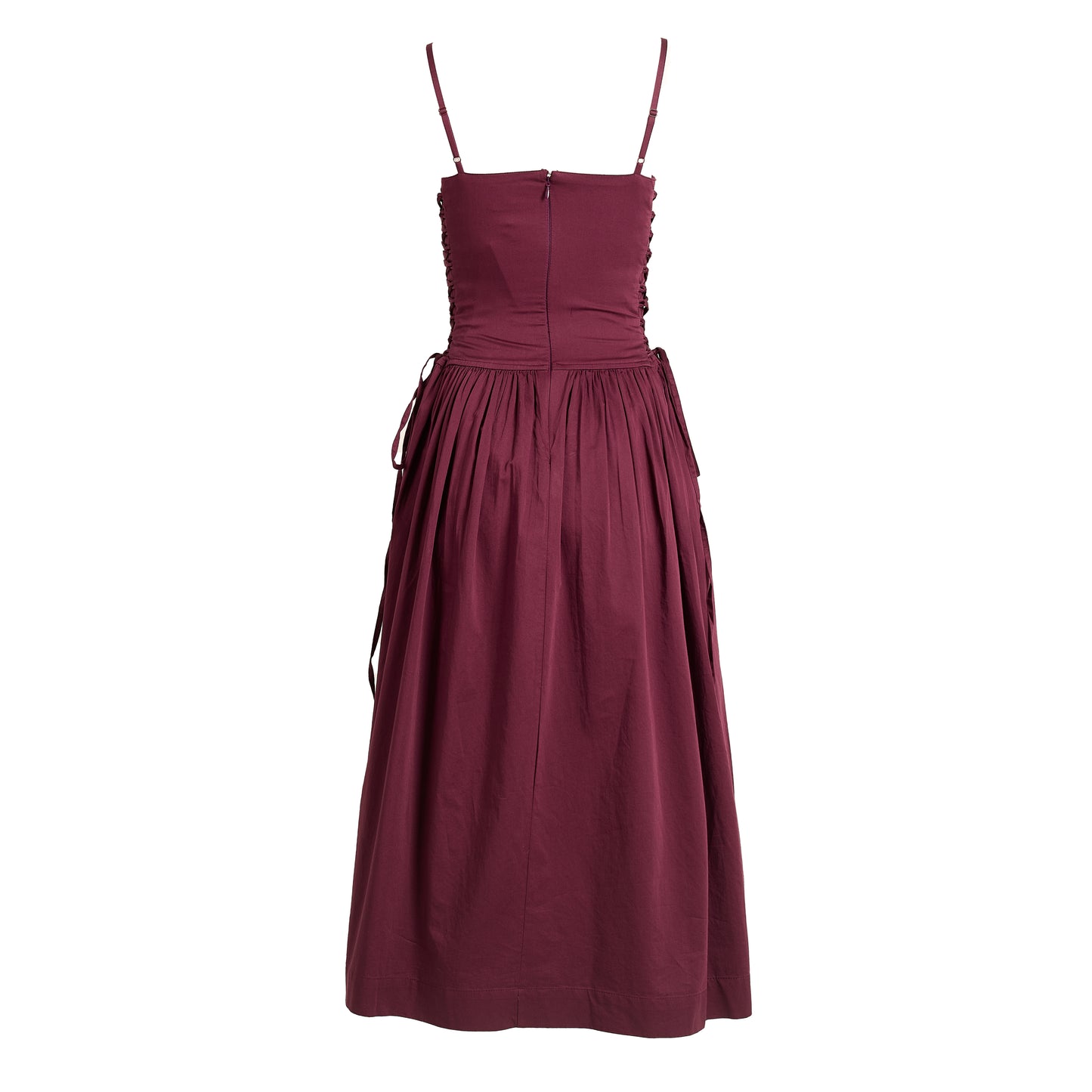 Damson Madder Angelina Cotton Satin Dress Fig - pam pam 