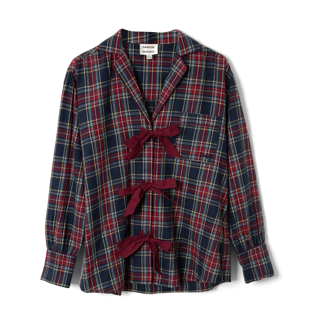 Damson Madder Antonella Flannel Pj Set Tawny Check Malbec