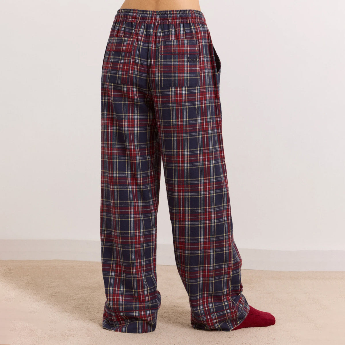 Damson Madder Antonella Flannel Pj Set Tawny Check Malbec