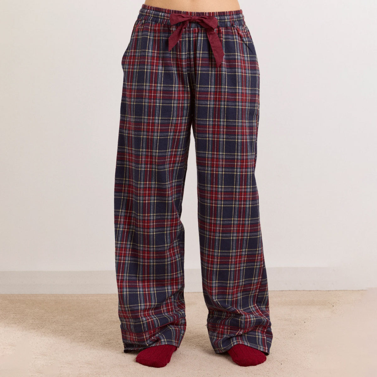 Damson Madder Antonella Flannel Pj Set Tawny Check Malbec