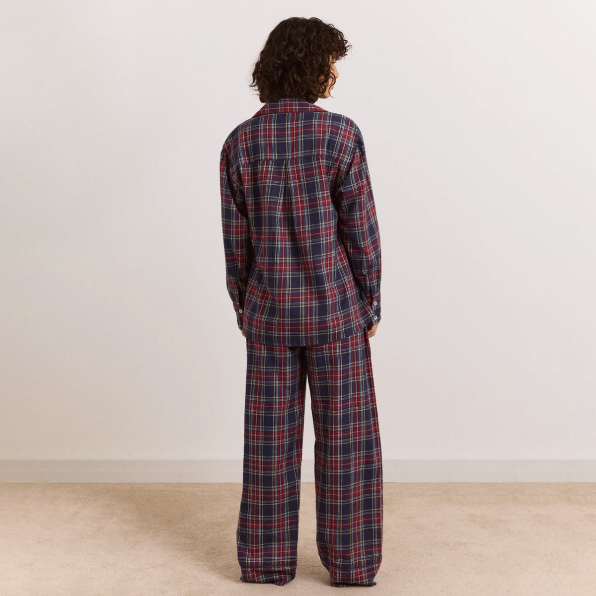 Damson Madder Antonella Flannel Pj Set Tawny Check Malbec