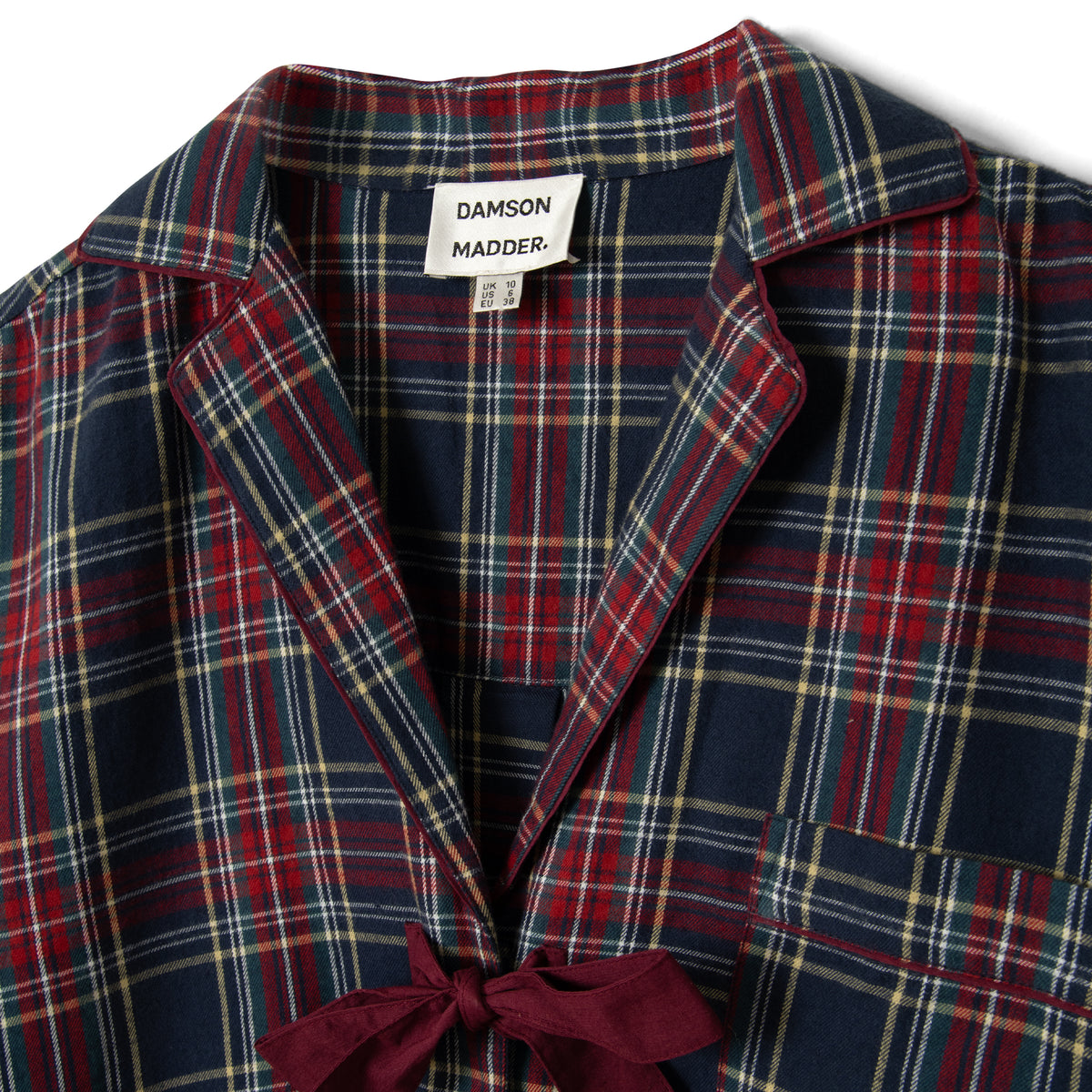Damson Madder Antonella Flannel Pj Set Tawny Check Malbec