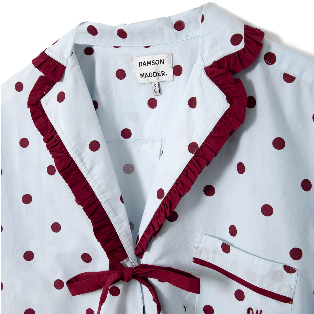 Damson Madder Antonella Pyjama Set Polka Dot Blue - pam pam 