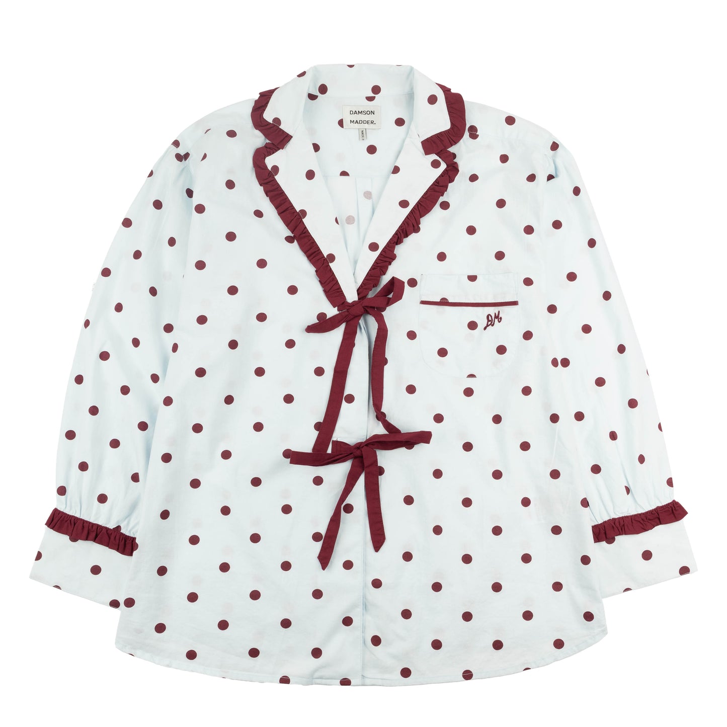 Damson Madder Antonella Pyjama Set Polka Dot Blue - pam pam 