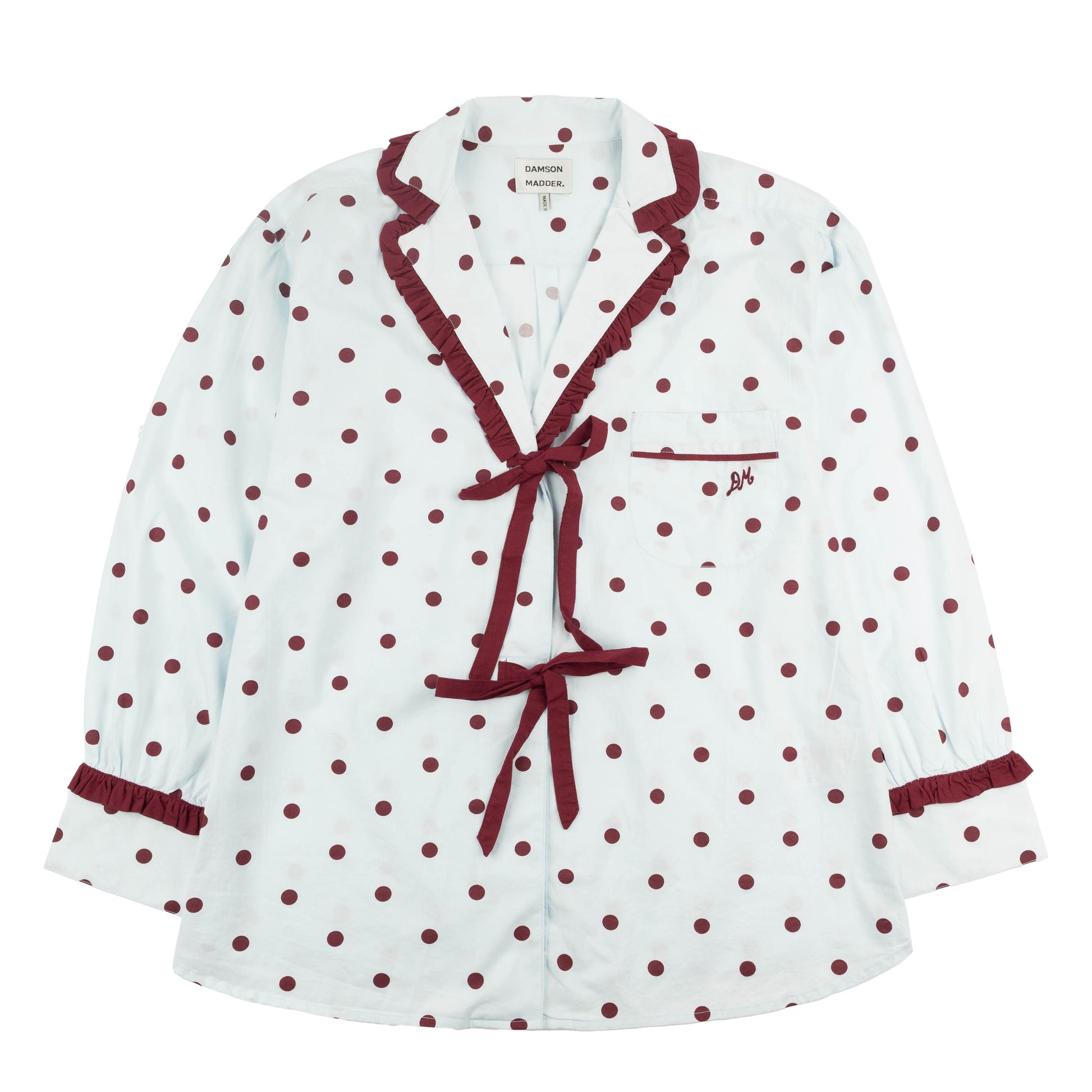 Damson Madder Antonella Pyjama Set Polka Dot Blue - pam pam 