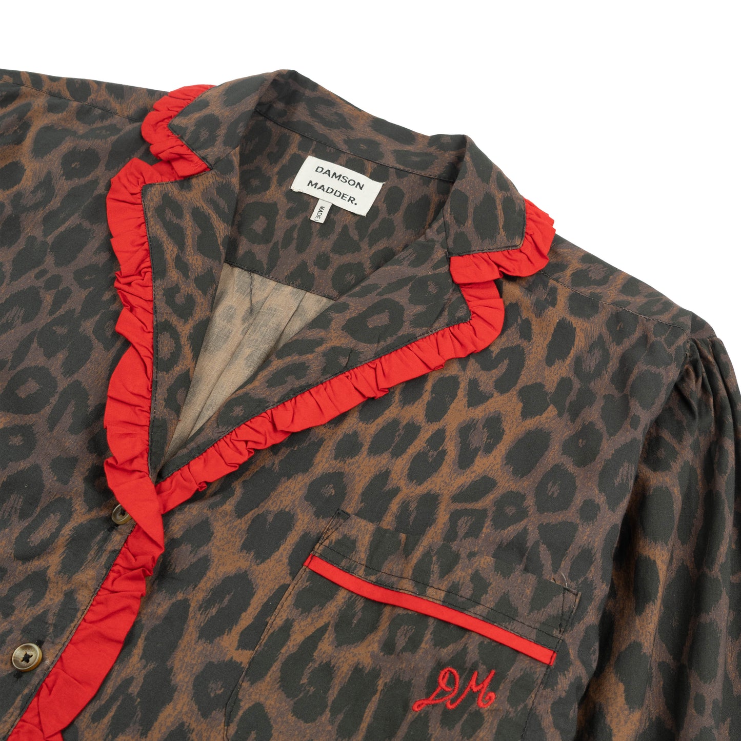 Damson Madder Antonia Pyjama Set Dark Leopard / Red - pam pam 