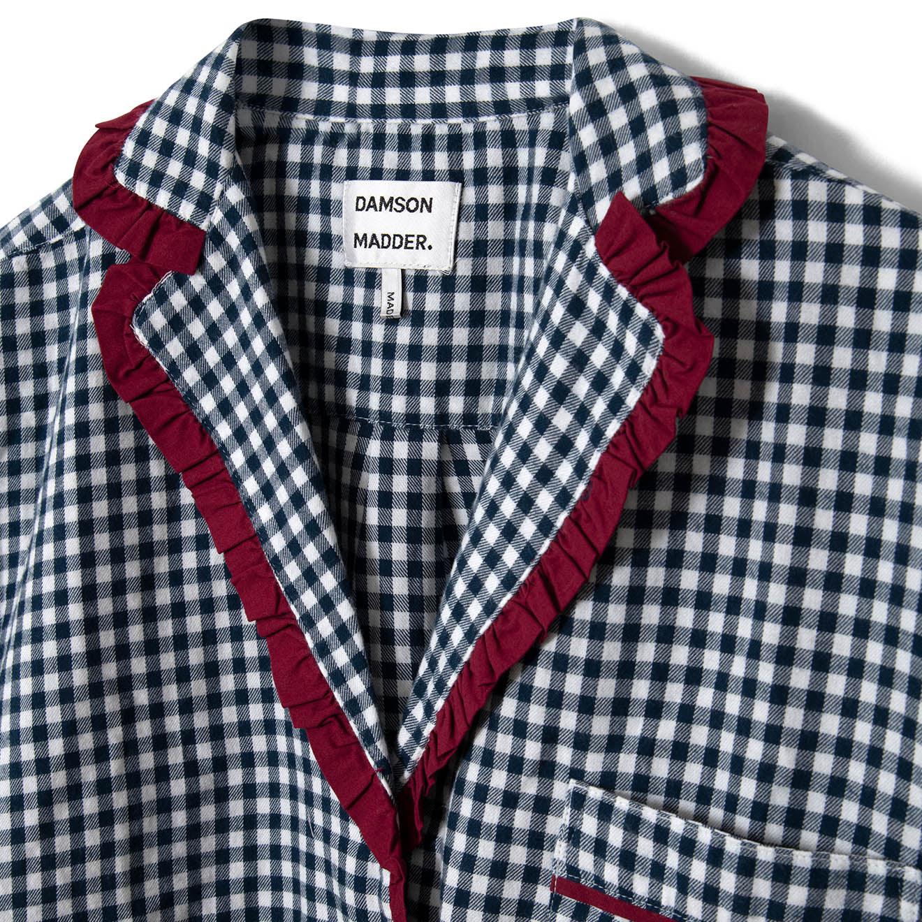 Damson Madder Antonia Pyjama Set Navy Gingham - pam pam 