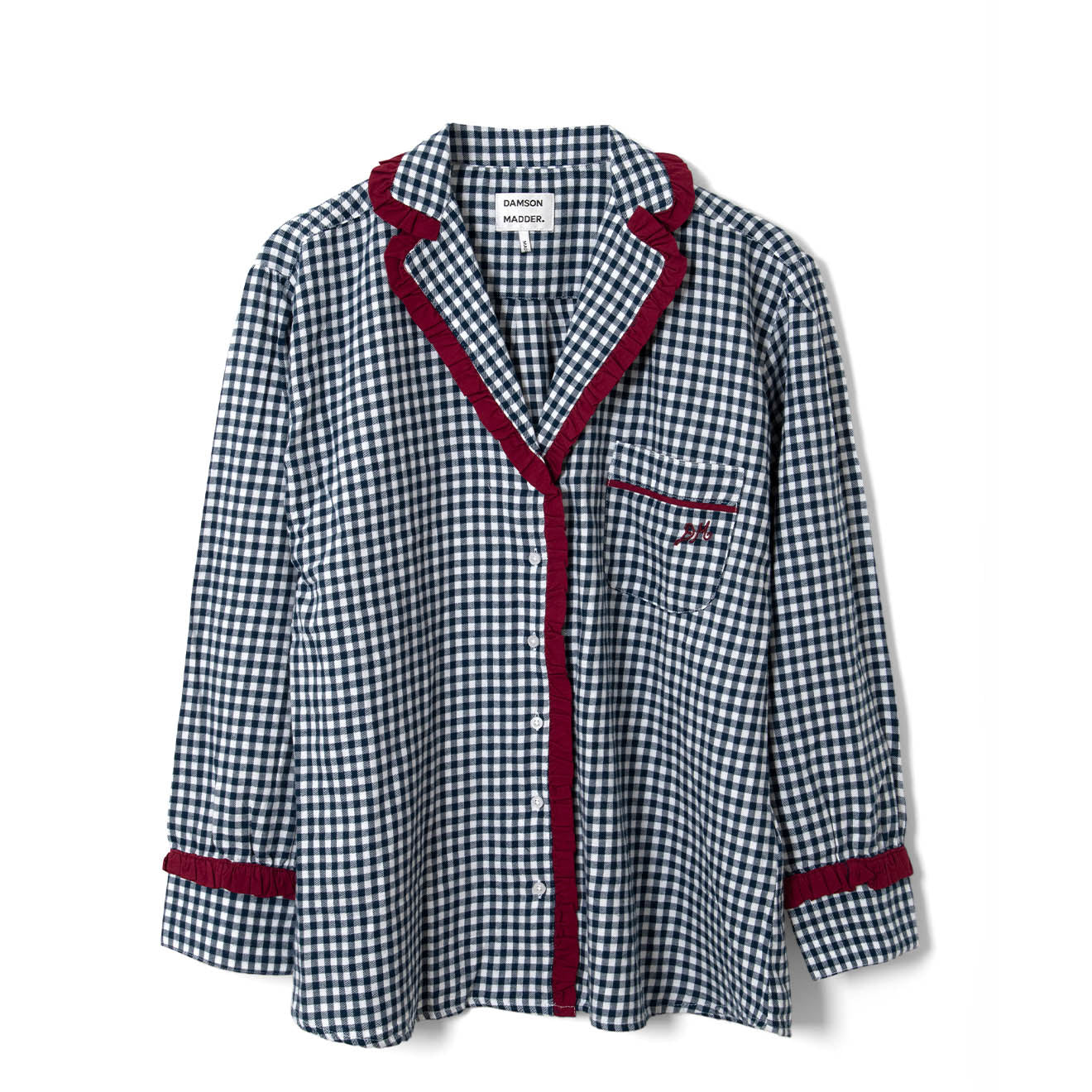 Damson Madder Antonia Pyjama Set Navy Gingham - pam pam 