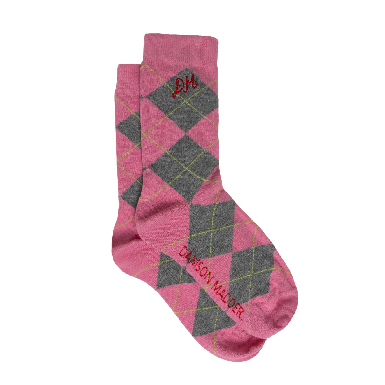 Damson Madder Argyle Socks Pink / Grey Multi